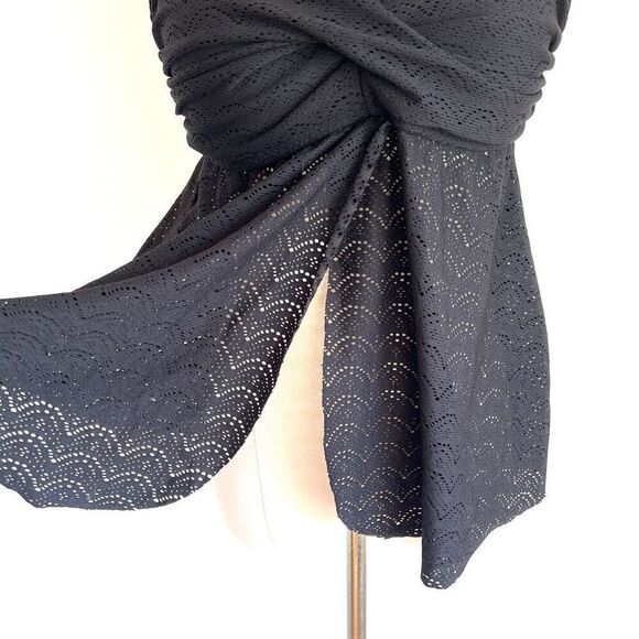 Isabel Maternity Lacey Tankini Swimsuit Top Size D/DD Medium Black Cute Back Det - Picture 6 of 13